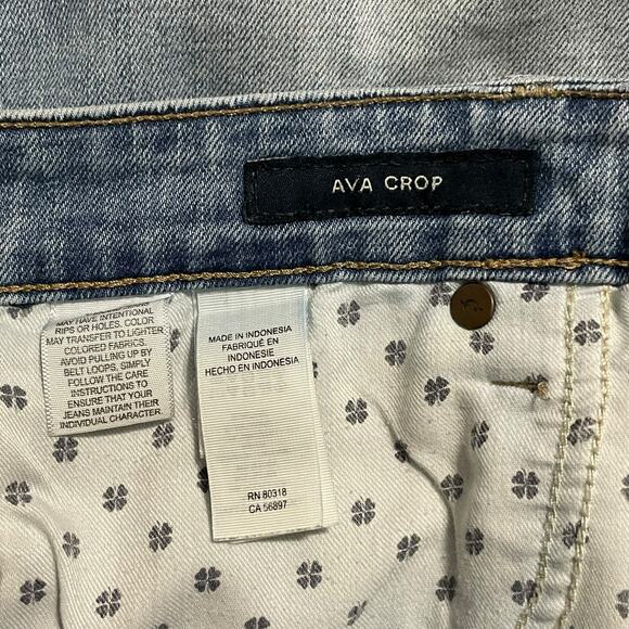 Lucky Brand Jeans Womens Size 6 Blue Ave Crop Mid Rise Stretch Step Hem Denim - Picture 7 of 12